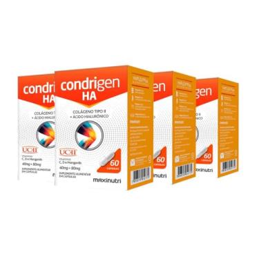 Imagem de Kit 4 Condrigen H.A. Colágeno Tipo 2 com Ácido Hialurônico, Vitaminas, 60 Cápsulas Chikweb
