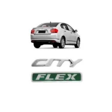 Imagem de kit 2 Peças emblema letreiro City Flex porta mala Honda ano modelo 200