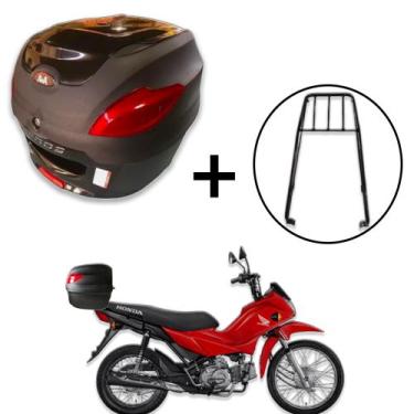 Imagem de Baú 41 litros Awa Proos com Bagageiro para POP 110 2015-2023, Preto Br
