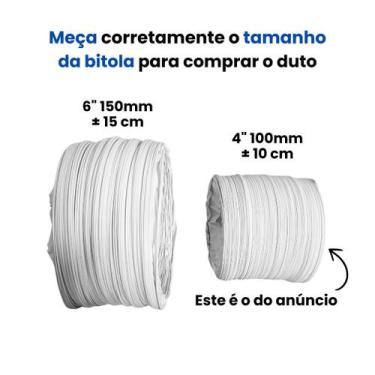 Imagem de Duto PVC Flexível 10 cm X 5 Metros 4" Ar Condicionado Ventilação Exaus