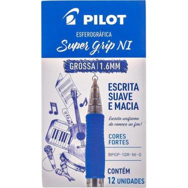Imagem de Caneta Pilot Super Grip 1.6 Azul Caixa Com 12