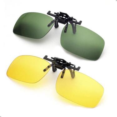 Imagem de Kit 2 Clip On Óculos de Sol Polarizado Espelhado Masculino Adapta Toda
