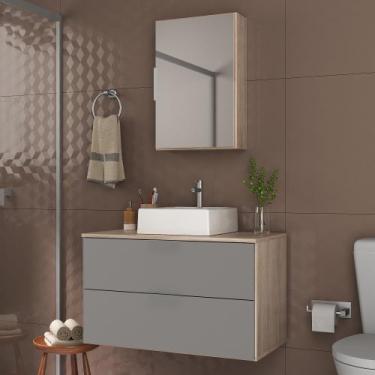 Imagem de Conjunto Gabinete Banheiro RUBI 80cm - Gabinete + Cuba + Espelheira - 