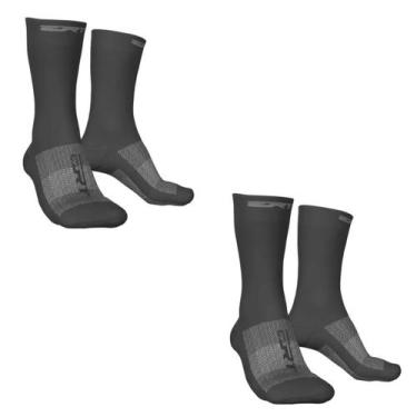 Imagem de Kit 2 pares meia esportiva ciclismo corrida cano médio ERT, Cinza, Úni