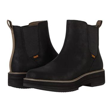 Imagem de Teva Botas femininas de couro Midform Chelsea confort veis e resistentes gua, Preto, 6.5