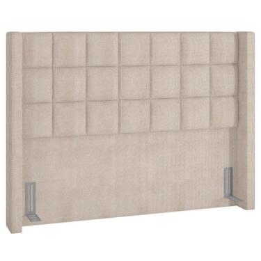 Imagem de Cabeceira Cama Box Casal Queen 160cm Pisa P02 Linho Bege Cru - Mpozena