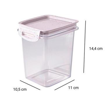 Imagem de Potes herméticos em acrílico para mantimentos empilháveis - PLASUTIL, 