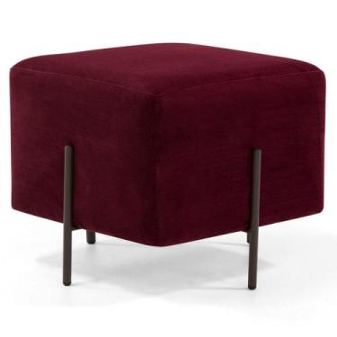 Imagem de Puff Decorativo 45cm Base Aço Status B-278 Veludo Marsala - Domi, Mars
