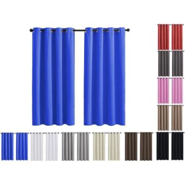 Imagem de Cortina Tecido Oxford Premium Cozinha Sala Janela 2,60 X 1,40 Azul - A