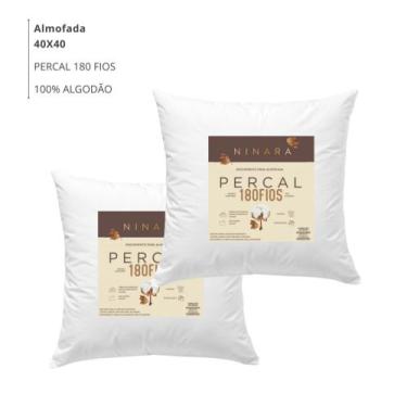 Imagem de Kit 2 Enchimento Recheio Almofadas Refil 40x40 Percal 180F Br Ninara