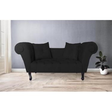 Imagem de Namoradeira Recamier Sofá Decorativo 02 Lugares Dubai Corano Preto - L
