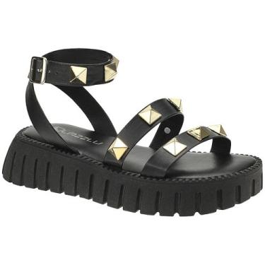 Imagem de Sandália Papete Feminino Sola Tratorada Plataforma Pirâmide - LAZZLU, 