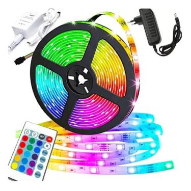 Imagem de Fita Led 52 12v 5m RGB C/Fonte e controle  - Kian Iluminação