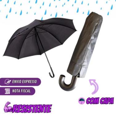 Imagem de Guarda-chuva Reforçado com cabo curvado abre e fecha fácil e rápido, s