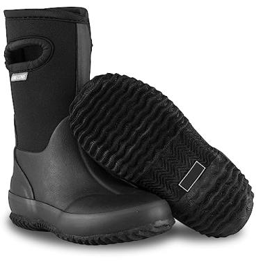Imagem de Botas de lama para crianças isolantes Lone Cone para meninos e meninas – Botas de neve infantis impermeáveis – Botas de neoprene quentes para crianças – Botas quentes para crianças, Preto clássico, 17