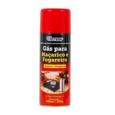 Imagem de Gás Recarga Maçarico Fogareiro Butano Propano 400ml 200g - Western 
