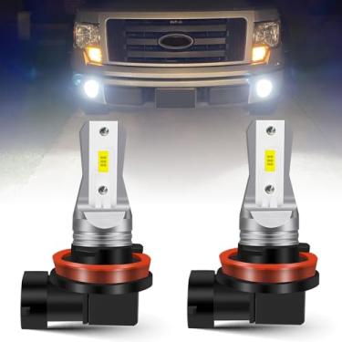 Imagem de LEDYOTRY H11 H8 Lâmpadas LED de neblina ou DRL, 4000 lúmens super brilhante 6000K branco frio H16 luz de neblina para carros, caminhões, SUVs, sem polaridade, Play and Plug (pacote com 2)