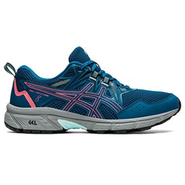 Imagem de ASICS Tênis de corrida feminino Gel-Venture 8, Azul-petróleo/coral ardente, 6.5