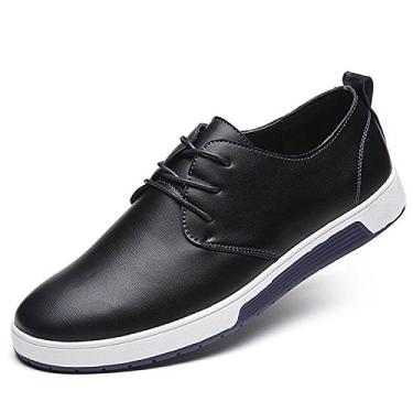 Imagem de ZZHAP Tênis masculino casual Oxford respirável liso fashion, Preto 02, 41