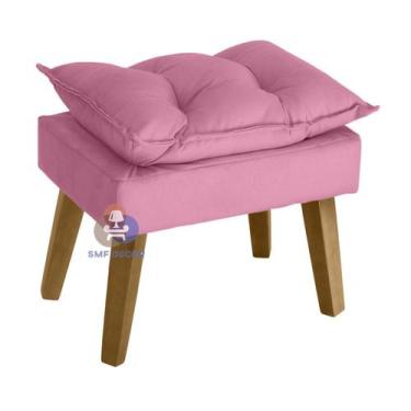 Imagem de Puff Banqueta Decorativa e apoio para pés Glamour Opala Com Fibra de S