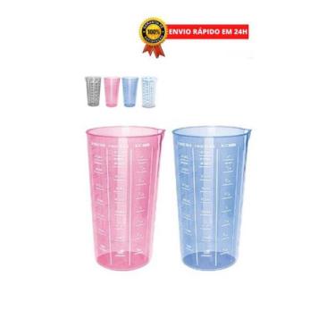 Imagem de Copo Medidor Graduado Dosador Color Receitas 500ml - Xícara, Ml, Grama