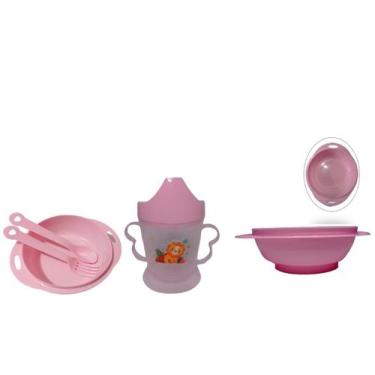 Imagem de Kit Prato Infantil Com Copo e Talher Prato Para Papinha - Abelhinha Pr