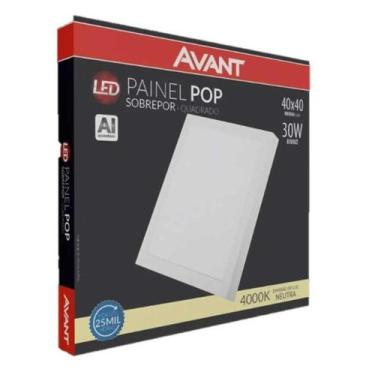 Imagem de Plafon Led Quadrado Sobrepor 40X40 Painel 30W 4000K Avant