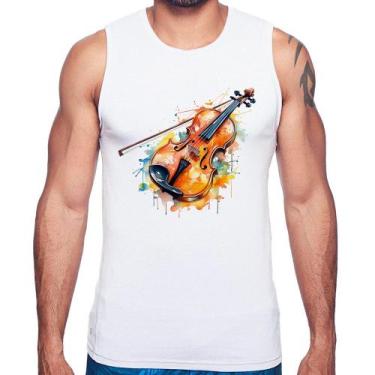 Imagem de Regata Violino Watercolor - Foca na Moda, Branco, M