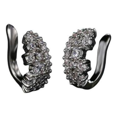 Imagem de Piercing Argola Falso Fake Pressão Pedra Zircônia Orelha - De Castro j