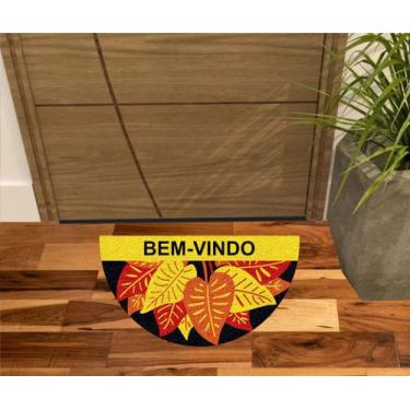 Imagem de Capacho Personalizado Bem Vindo Com Flore e Plantas - ZAP TAPETES