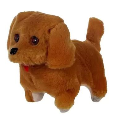 Imagem de Cachorro de Pelúcia Dog Toy Late e Anda Marrom Art Brink 3+