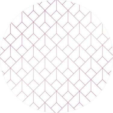 Imagem de Painel De Festa Redondo 1,50x1,50 - Geométricos Branco Rose 025 - Via 