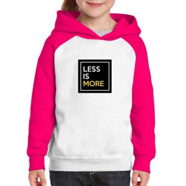 Imagem de Moletom Infantil Less is More - Foca na Moda, Branco, Rosa, 4