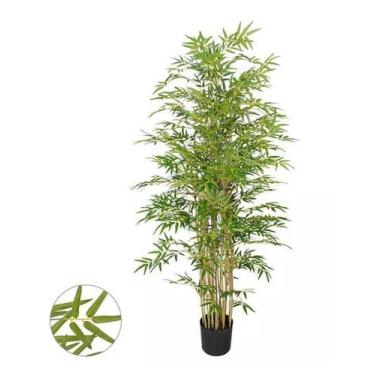Imagem de Árvore Artificial Bambu Verde com Galho Amarelo 1,9m - FLORESCER DECOR