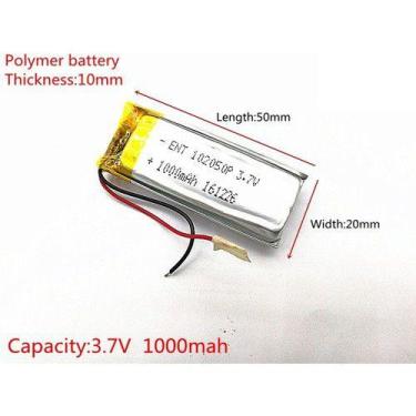 Imagem de (3pcs)pilha Baterias 1000 Mah 3,7v Com 2 Fios 10mmx20mmx50mm - KMIG