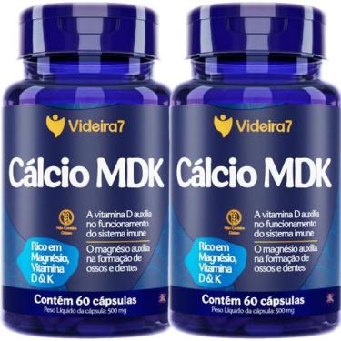 Imagem de Kit calcio mdk magnésio vitamina d vitamina k 2 x 60 cápsulas - videir