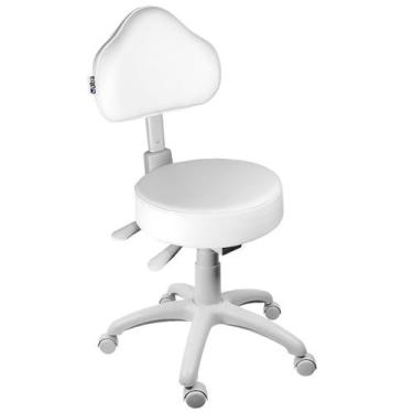 Imagem de Cadeira Mocho Branco Ergonômico Base Cinza - ULTRA Móveis - Ultra Móve
