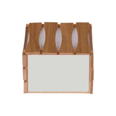 Imagem de Arandela Madeira Ripada Quadrada Freijó Lâmpada G9 1 luz - Casa Ilumin