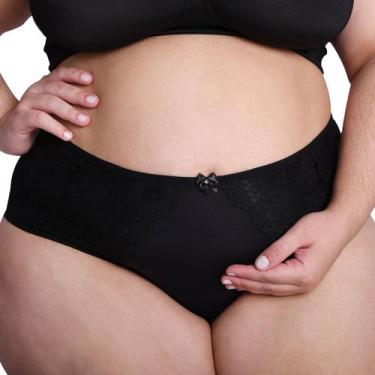 Imagem de Calcinha Plus Size Dia a Dia Conforto em Microfibra Detalhe Renda Lind