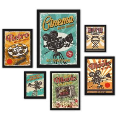 Imagem de Composição 6 Quadros Decorativos Sala De Cinema - Quadros On-line, Mad