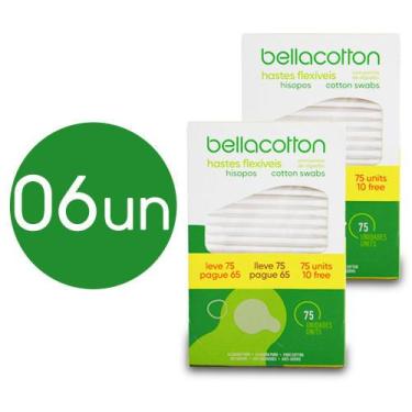 Imagem de Haste Flexivel Cotonete Bellacoton 06 caixas com 75unidades - Bellacot
