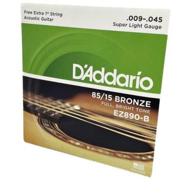 Imagem de Encordoamento 09-45 D'Addario Original Aço Violão EZ890-B - Daddario (