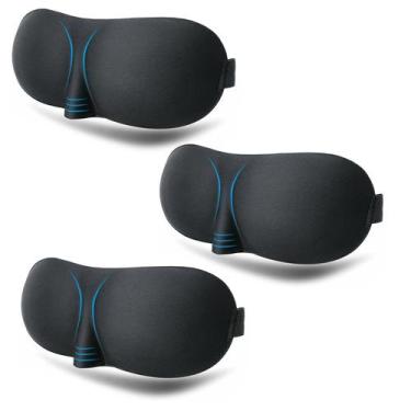 Imagem de Kit 3X Máscara Para Dormir 3D Viajar Relaxar Sono Cochilo - Chroma Tec