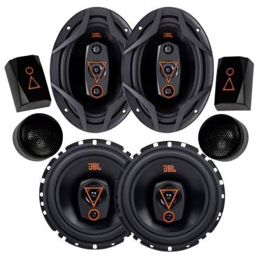 Imagem de Kit 2 Vias 6  JBL 62VMS80 160W + Par Alto Falantes 6x9  Quadriaxiais JBL 69QDMS120 240W
