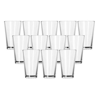 Imagem de Conjunto 12 Copos Vidro Redondo Luxo 240 ML Transparente Luxo - PRATIC
