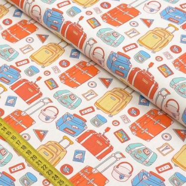 Imagem de Tecido Estampado para Patchwork - Travel: De Malas Prontas (0,50x1,40)