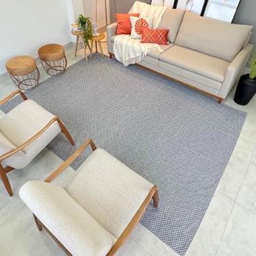 Imagem de TAPETE 2,00X2,50 QUARTO SALA DE JANTAR RECPÇÃO SALA (Cinza Quadriculado)