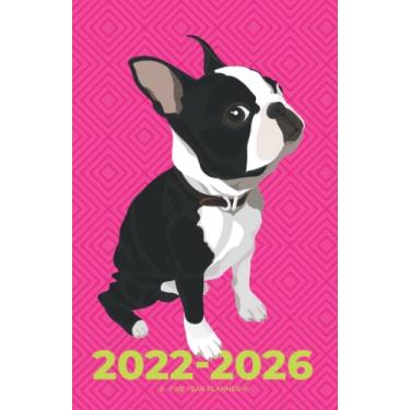 Imagem de 2022-2026 Small Five Year Monthly Planner | Adorable Boston Terrier on Pink: 60 Month Calendar, Agenda, Organizer Notebook (US Federal Holidays, Moon Phases, Vision Board - 5 Years)