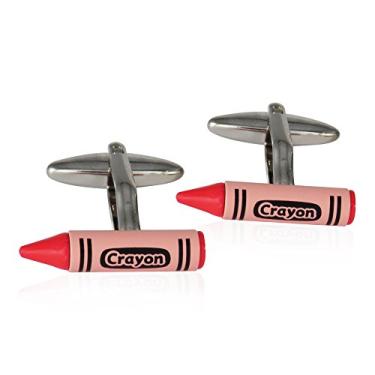 Imagem de Abotoaduras de giz de cera vermelho com caixa de apresentação Cuff-Daddy