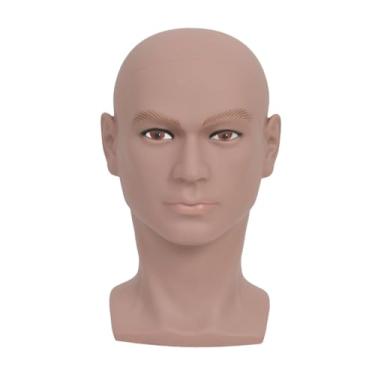 Imagem de Zialofi Suporte de exibição de chapéu de cabeça de manequim masculino careca, capacete profissional, óculos de exibição, bonés de cabeça, espuma,